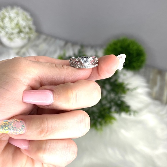 Heart Crown Clear CZ Ring 👑 - Picture 2 of 5